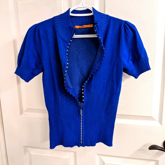 3 for $15 Blue sequinned cardigan - Picture 4 of 4